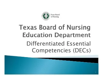 Differentiated Essential  Differentiated Essential  Competencies (DECs)  1  Introduction