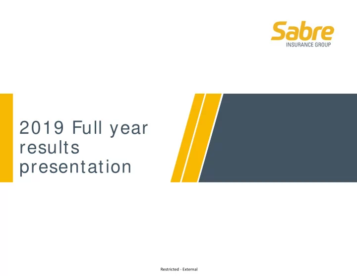 2019 full year results presentation