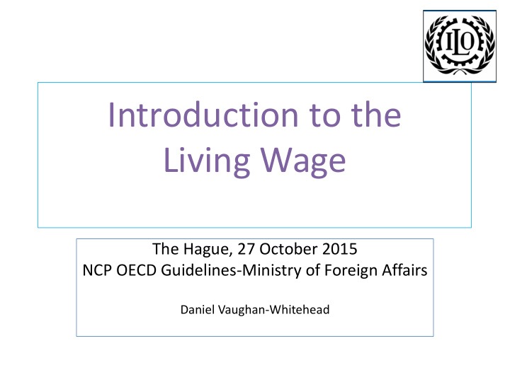 introduction to the living wage
