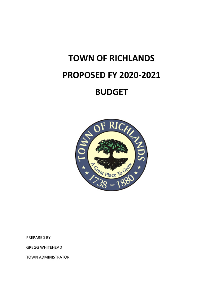 town of richlands proposed fy 2020 2021