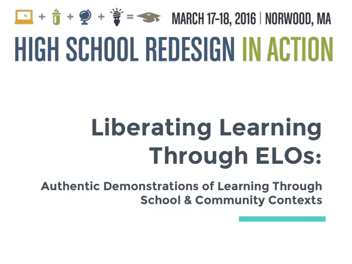 liberating learning through elos