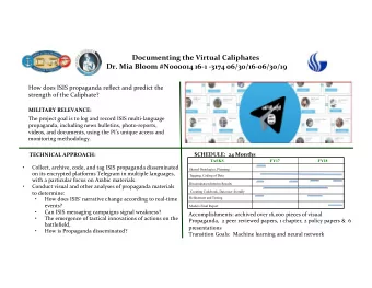 How does ISIS propaganda reflect and predict the  strength of the Caliphate? MILITARY RELEVANCE: