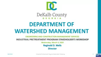 DEPARTMENT OF  WATERSHED MANAGEMENT  ENGINEERING AND CONSTRUCTION MANAGEMENT SERVICES  INDUSTRIAL