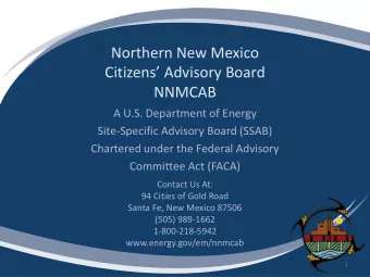 Northern New Mexico  Citizens Advisory Board  NNMCAB  A U.S. Department of Energy  Site-Specific