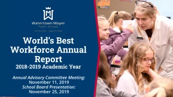Worlds Best  Workforce Annual  Report  2018-2019 Academic Year  Annual Advisory Committee