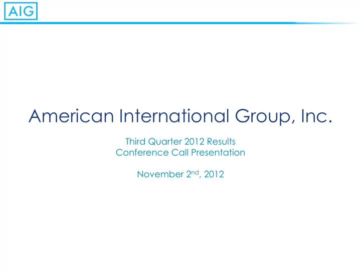 american international group inc