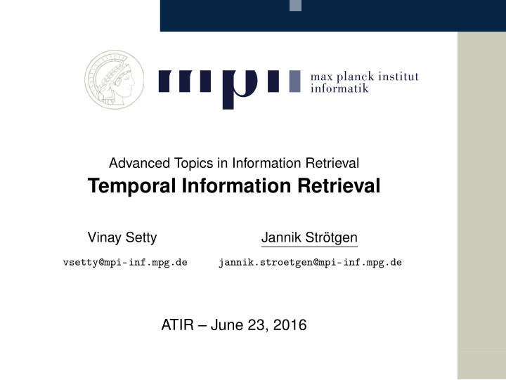temporal information retrieval