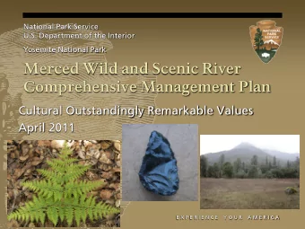 Merced Wild and Scenic River  Comprehensive Management Plan  National Park Service  U.S. Department