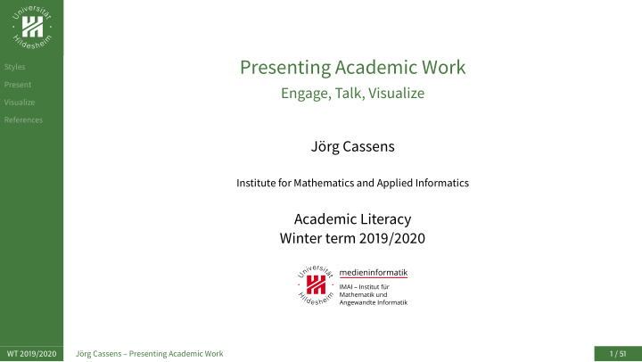 presenting academic work