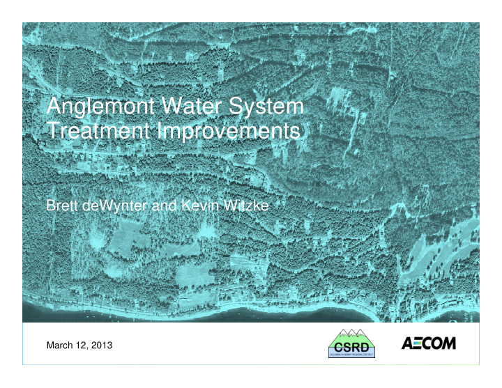 anglemont water system treatment improvements