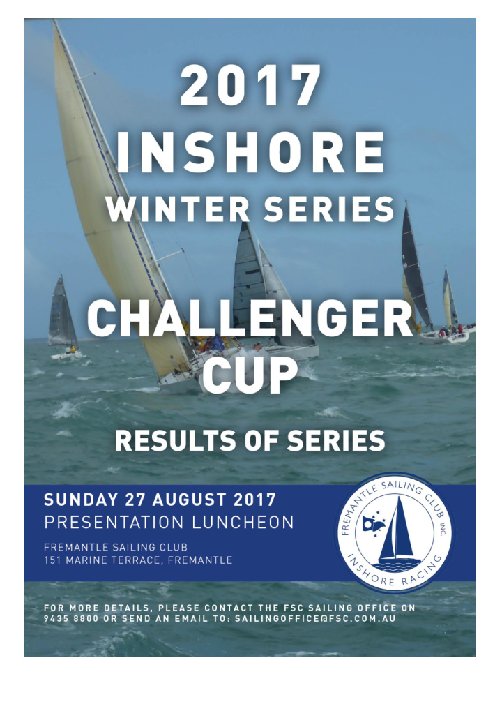 2017 challenger cup results inshore committee captain