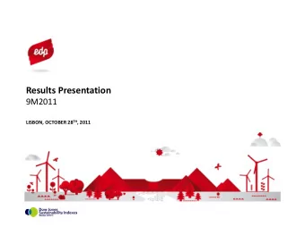Results Presentation  9M2011 LISBON, OCTOBER 28 TH , 2011  0  Disclamer This document has been