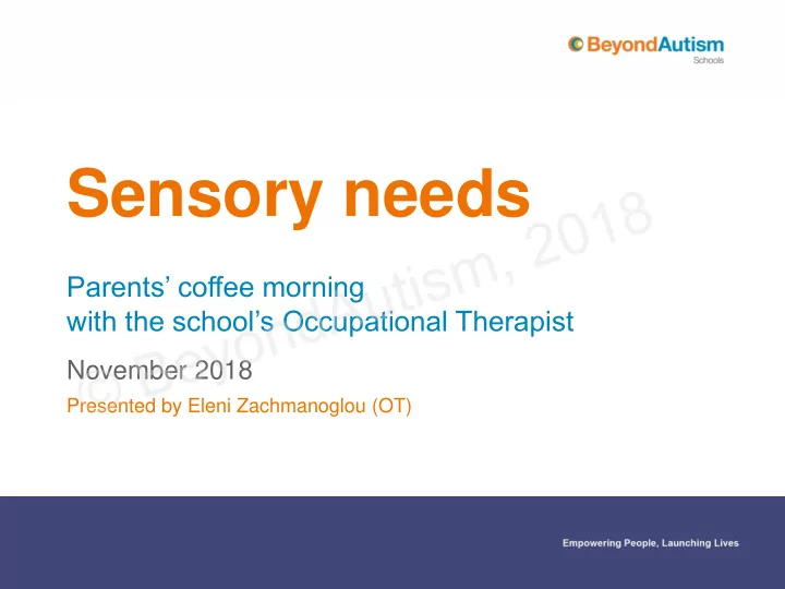 sensory needs