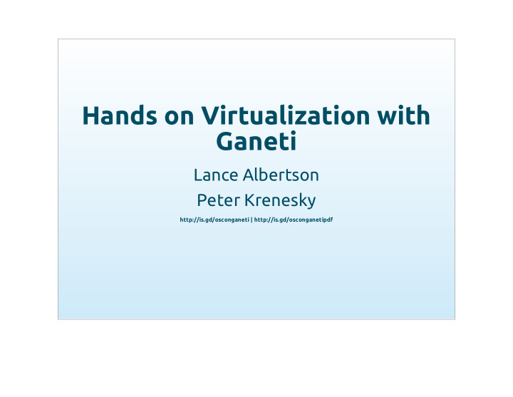 hands on virtualization with ganeti