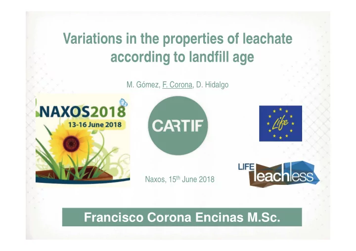 variations in the properties of leachate according to