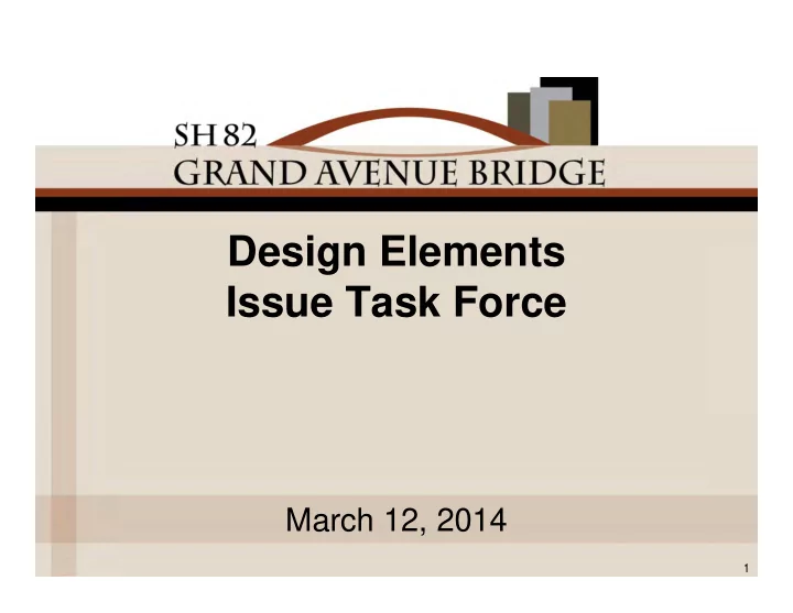 design elements issue task force
