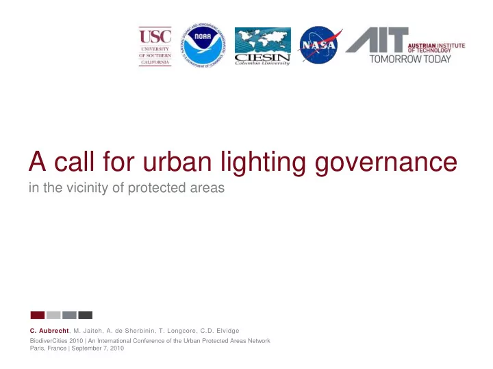 a call for urban lighting governance