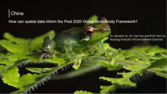 Dr. Dandan Yu, Dr. Cao Yun and Prof. Yan Liu  Nanjing Institute of Environment Sciences  Current