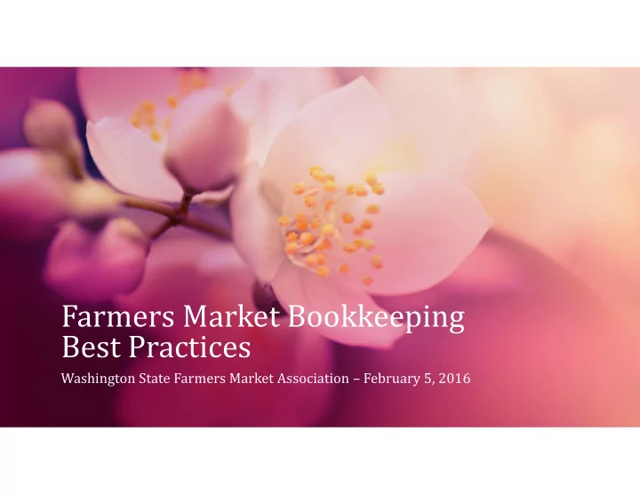 farmers market bookkeeping best practices