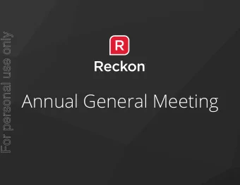 Annual General Meeting  For personal use only  Daniel Rabie  Chief Operating Offjcer  Growth