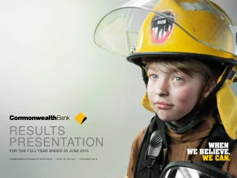 PRESENTATION  Results Presentation  FOR THE FULL YEAR ENDED 30 JUNE 2016  For the half year ended