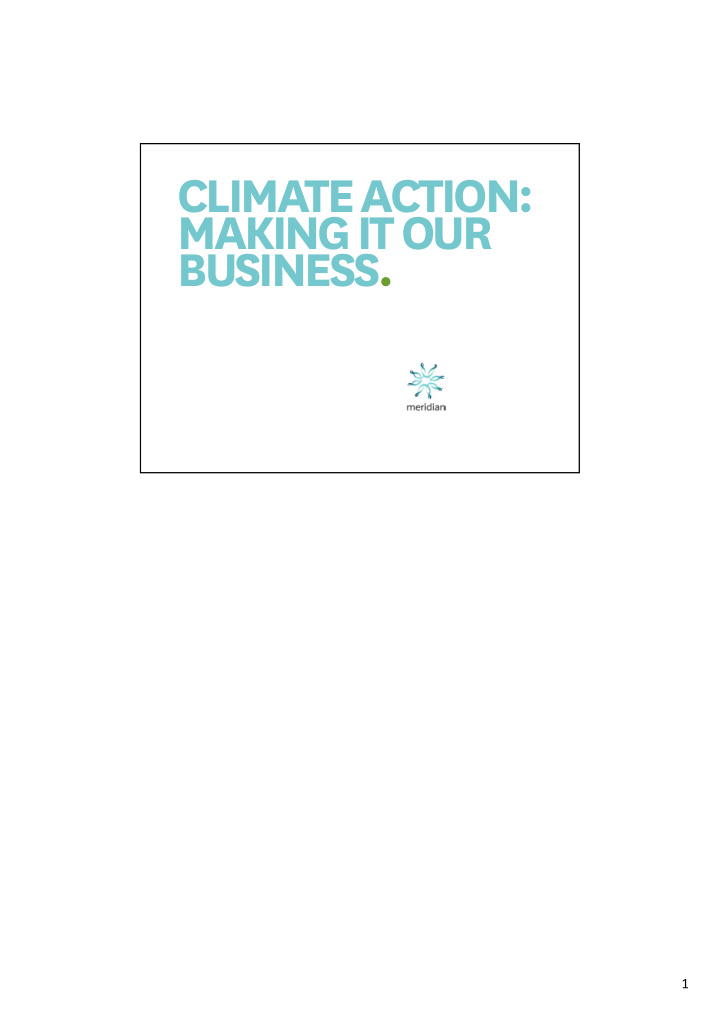 climate action making it our business