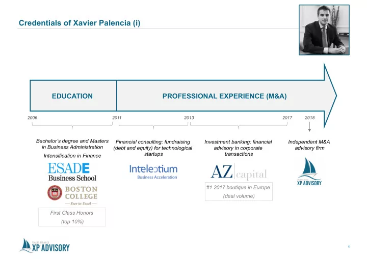 credentials of xavier palencia i
