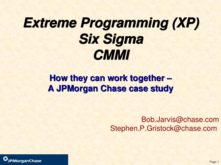 extreme programming xp extreme programming xp six sigma