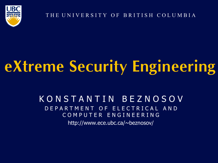 extreme security engineering