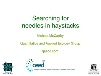 ceed Centre of Excellence for Environmental Decisions  Optimal surveillance Gilbert et al . (2008)