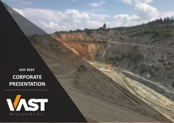 CORPORATE  PRESENTATION  DISCLAIMER  These materials do not constitute or form any part of any