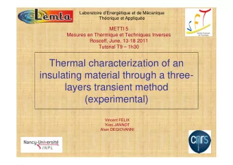 Thermal characterization of an  insulating material through a three-  layers transient method