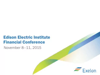Edison Electric Institute  Financial Conference  November 811, 2015  Cautionary Statements