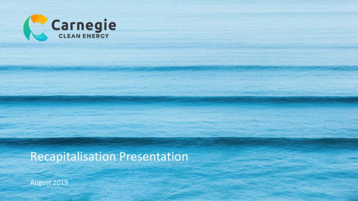 recapitalisation presentation
