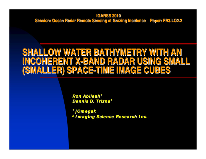 shallow water bathymetry with an shallow water bathymetry
