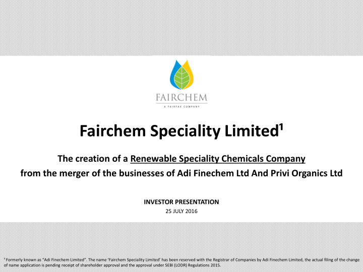 fairchem speciality limited