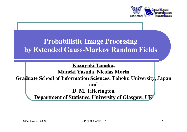 probabilistic image processing by extended gauss markov