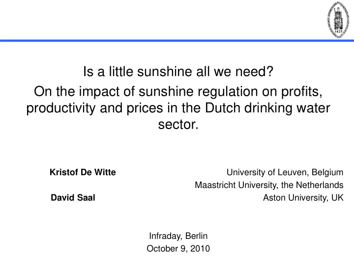 is a little sunshine all we need on the impact of