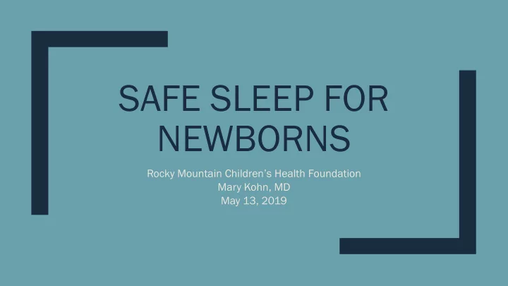 safe sleep for newborns