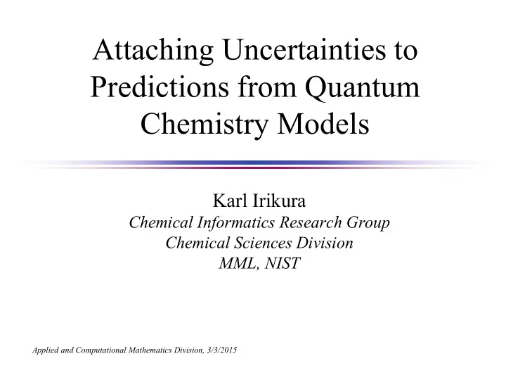attaching uncertainties to predictions from quantum