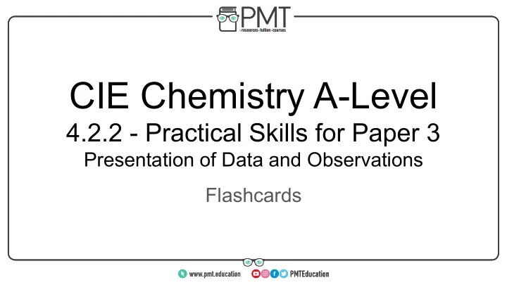 cie chemistry a level