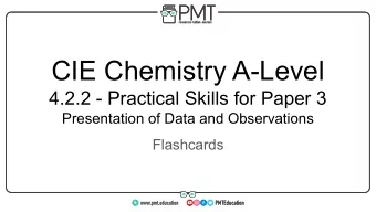 CIE Chemistry A-Level  4.2.2 - Practical Skills for Paper 3  Presentation of Data and Observations