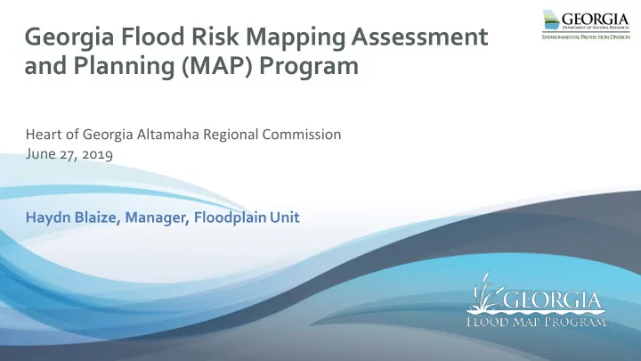 georgia flood risk mapping assessment and planning map