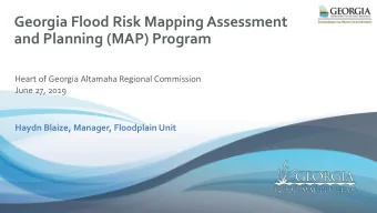 Georgia Flood Risk Mapping Assessment  and Planning (MAP) Program  Heart of Georgia Altamaha