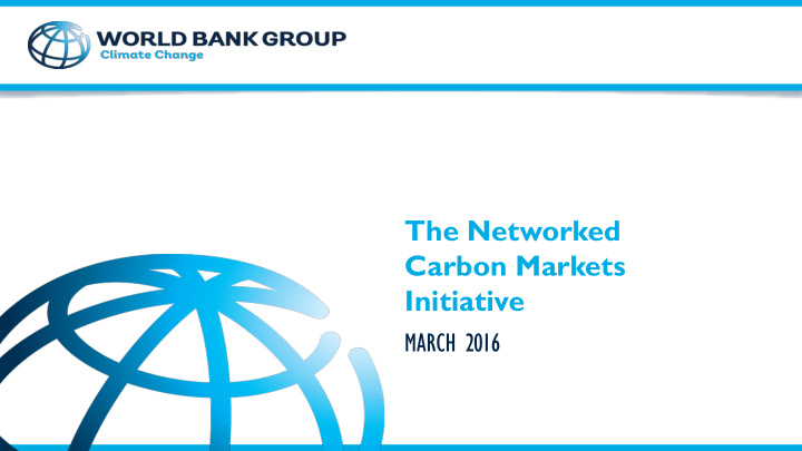 the networked carbon markets initiative