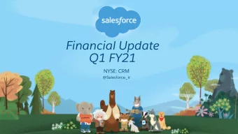 Financial Update  Q1 FY21  NYSE: CRM  @Salesforce_ir  Safe Harbor  &quot;Safe harbor&quot;