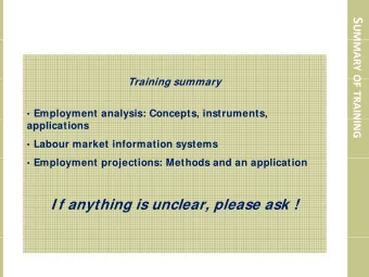 EMPLOYMENT ANALYSIS: CONCEPTS, INSTRUMENTS  Ekkehard ERNST  Ekkehard ERNST Port of Spain, Nov 2 nd