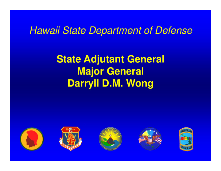 hawaii state department of defense state adjutant general