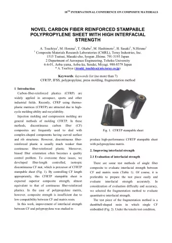 NOVEL CARBON FIBER REINFORCED STAMPABLE  POLYPROPYLENE SHEET WITH HIGH INTERFACIAL  STRENGTH A.