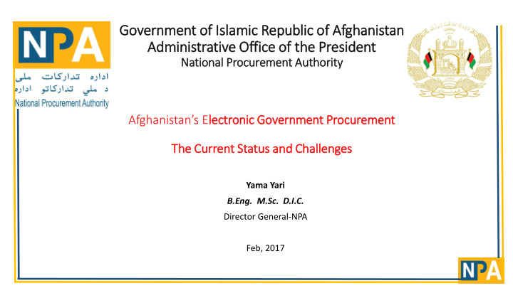 administrative offic ice of f th the president